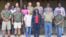 SDAC members with senior management officials from the B2Gold Namibia mine and Otjikoto Environmental Education Center and Nature Reserve.